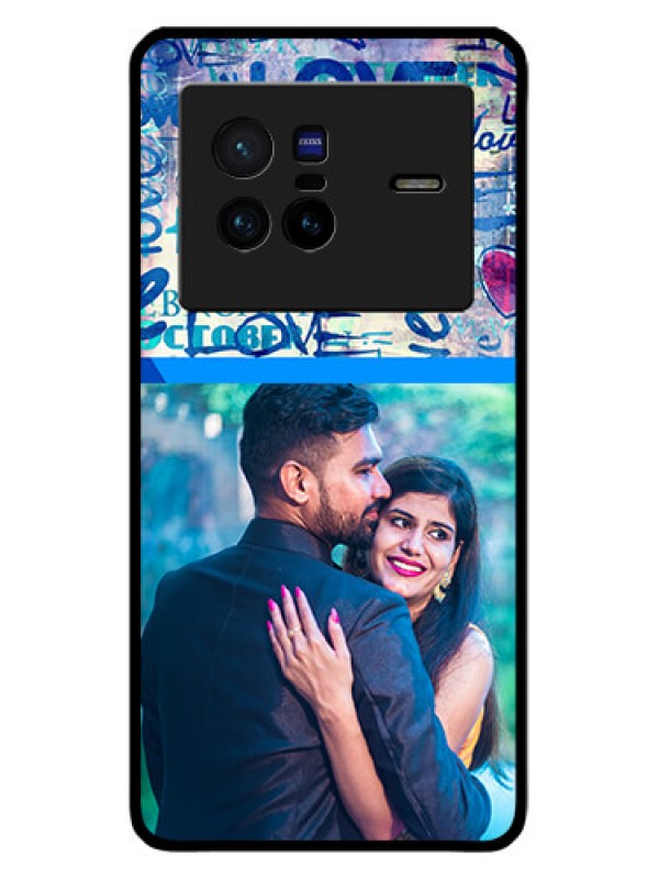 Custom Vivo X80 5G Custom Glass Mobile Case - Colorful Love Design