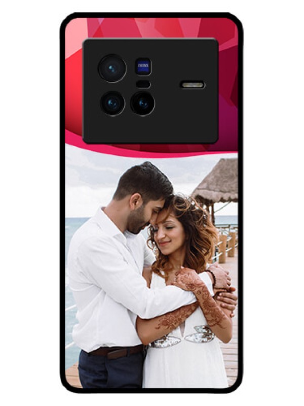 Custom Vivo X80 5G Custom Glass Mobile Case - Red Abstract Design