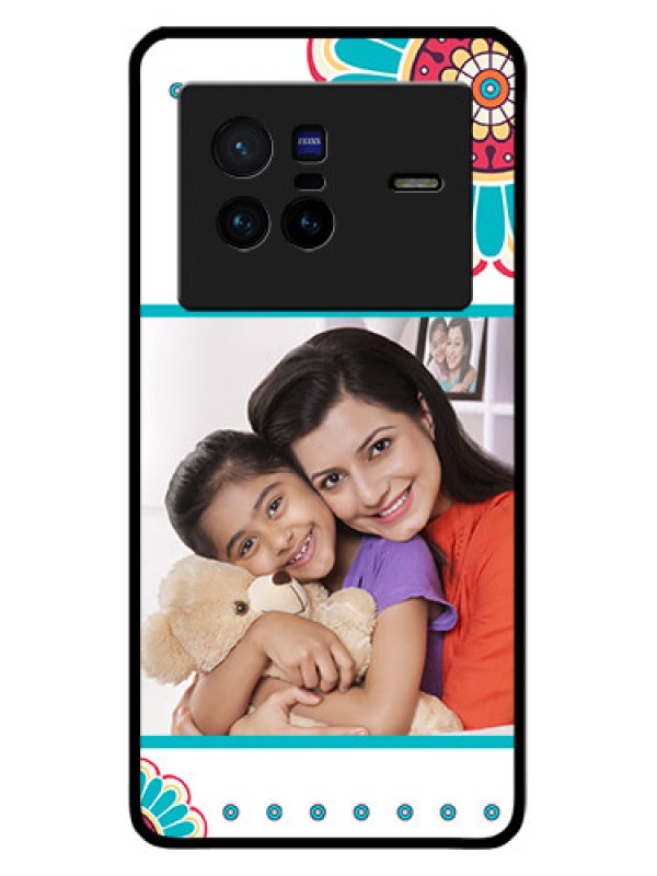 Custom Vivo X80 5G Custom Glass Phone Case - Flower Design