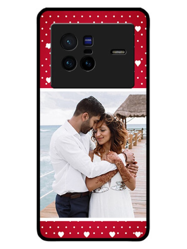 Custom Vivo X80 5G Photo Printing on Glass Case - Hearts Mobile Case Design
