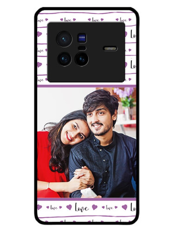 Custom Vivo X80 5G Custom Glass Mobile Case - Couples Heart Design