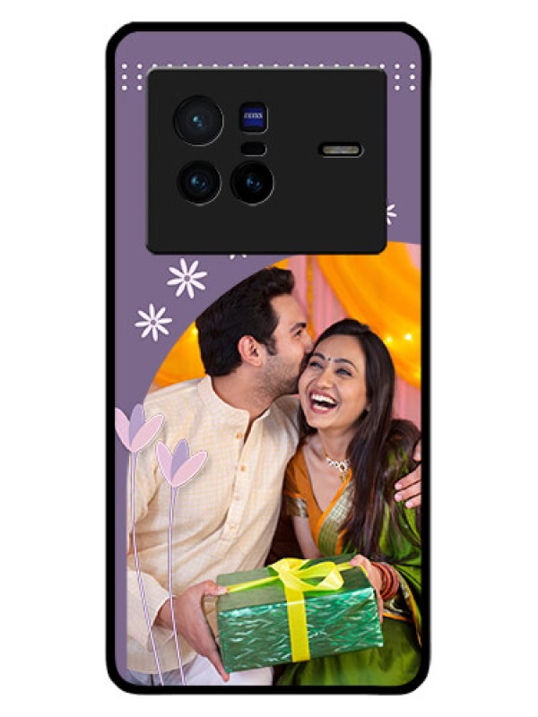 Custom Vivo X80 5G Custom Glass Mobile Case - Lavender flowers design