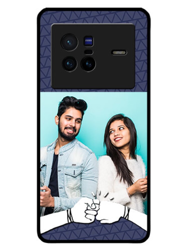Custom Vivo X80 5G Photo Printing on Glass Case - with Best Friends Design