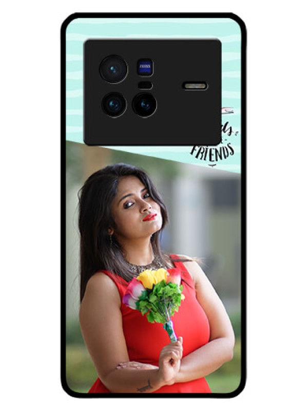 Custom Vivo X80 5G Custom Glass Phone Case - Friends Picture Icon Design