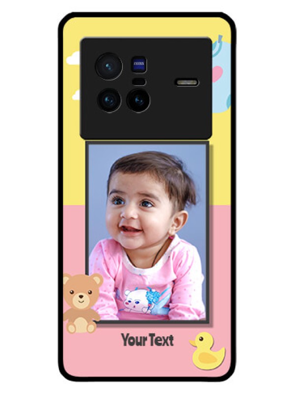 Custom Vivo X80 5G Photo Printing on Glass Case - Kids 2 Color Design