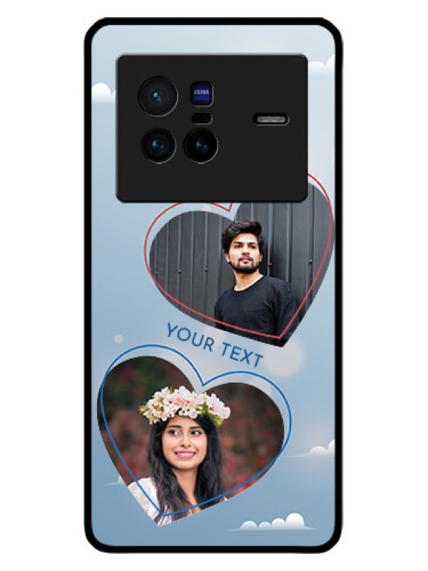 Custom Vivo X80 5G Custom Glass Mobile Case - Blue Color Couple Design