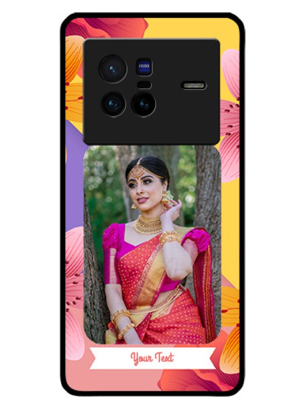 Custom Vivo X80 5G Custom Glass Mobile Case - 3 Image With Vintage Floral Design