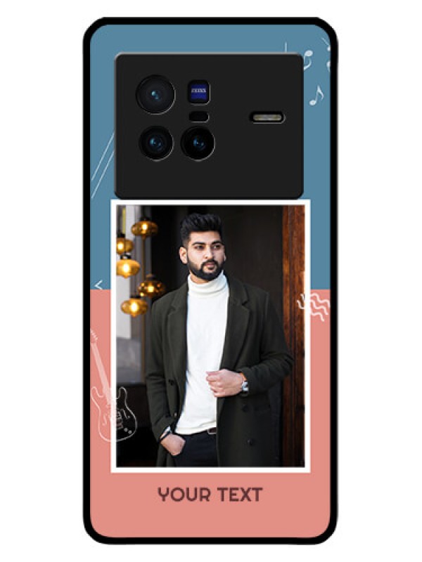 Custom Vivo X80 5G Photo Printing on Glass Case - with Color Musical Note Design