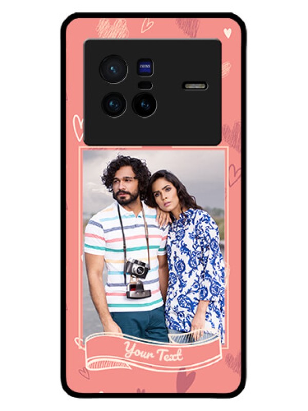 Custom Vivo X80 5G Custom Glass Phone Case - Love doodle art Design