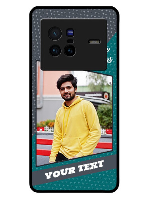 Custom Vivo X80 5G Personalized Glass Phone Case - Background Pattern Design with Quote