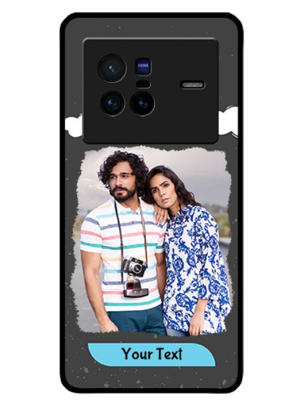 Custom Vivo X80 5G Custom Glass Phone Case - Splashes with love doodles Design