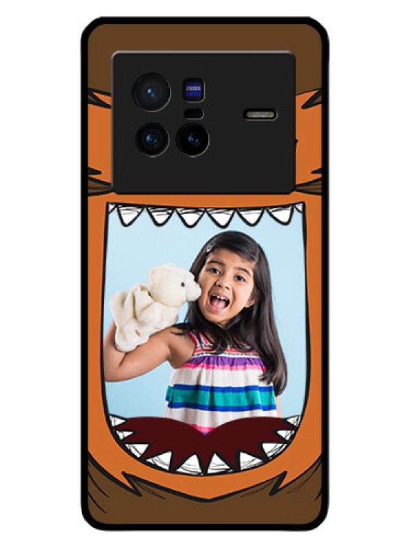 Custom Vivo X80 5G Photo Printing on Glass Case - Owl Monster Back Case Design