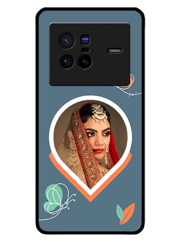 Custom Vivo X80 5G Custom Glass Mobile Case - Droplet Butterflies Design