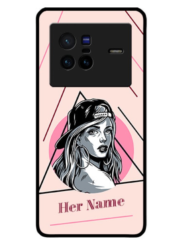 Custom Vivo X80 5G Personalized Glass Phone Case - Rockstar Girl Design