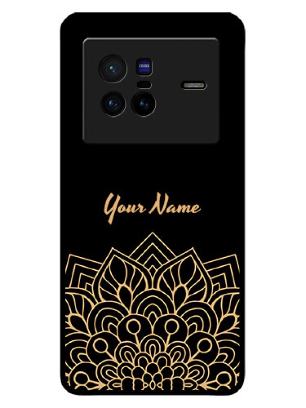 Custom Vivo X80 5G Custom Glass Phone Case - Golden mandala Design