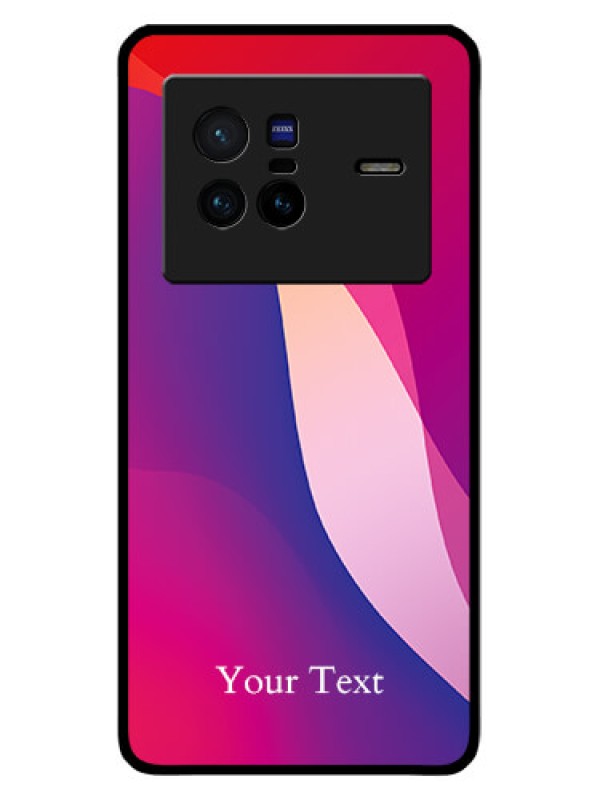 Custom Vivo X80 5G Personalized Glass Phone Case - Digital abstract Overlap Design