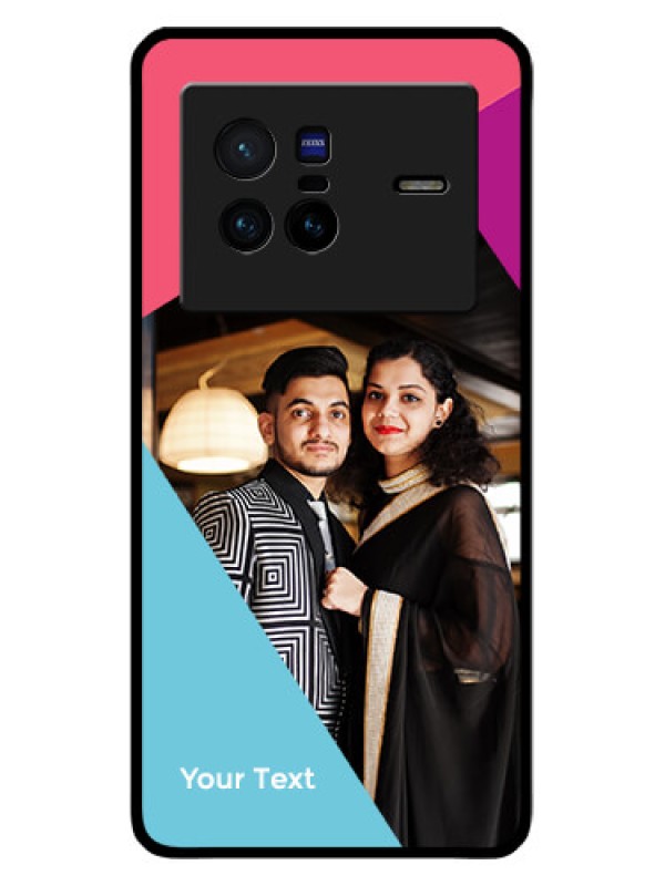 Custom Vivo X80 5G Custom Glass Mobile Case - Stacked Triple colour Design
