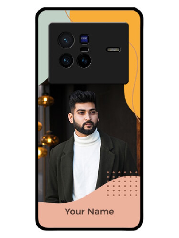 Custom Vivo X80 5G Personalized Glass Phone Case - Tri-coloured overlay design