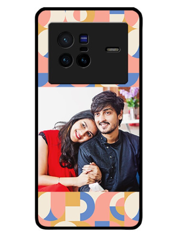 Custom Vivo X80 5G Photo Printing on Glass Case - Semi-circle Maze Pattern Design