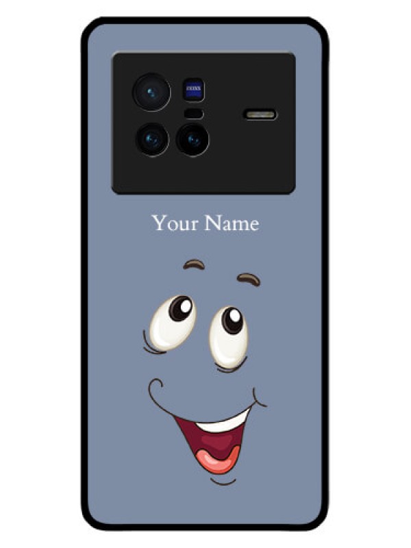 Custom Vivo X80 5G Photo Printing on Glass Case - Laughing Cartoon Face Design