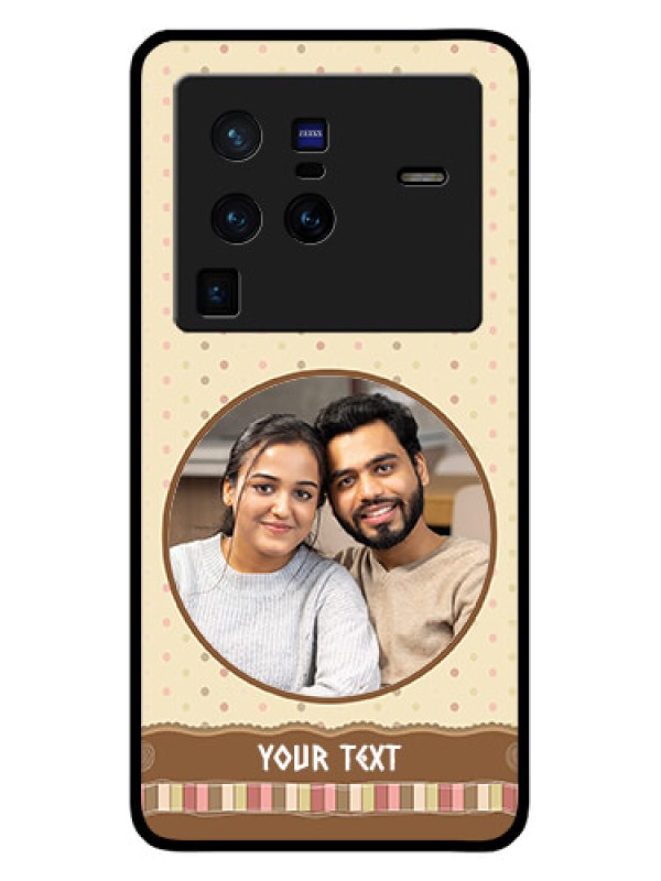 Custom Vivo X80 Pro 5G Custom Glass Mobile Case - Brown Dotted Mobile Case Design