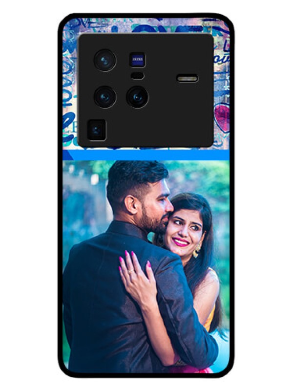 Custom Vivo X80 Pro 5G Custom Glass Mobile Case - Colorful Love Design