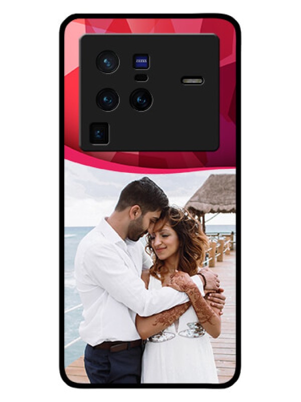 Custom Vivo X80 Pro 5G Custom Glass Mobile Case - Red Abstract Design