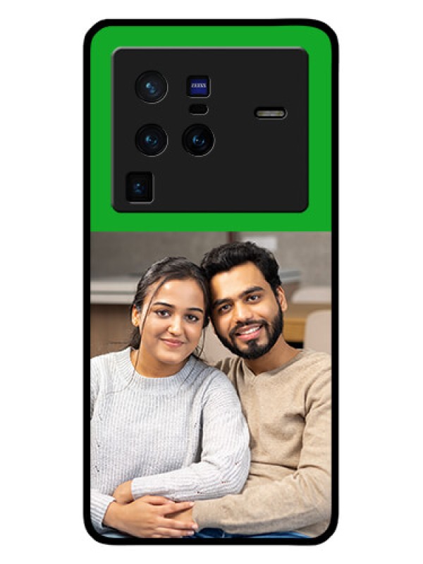Custom Vivo X80 Pro 5G Personalized Glass Phone Case - Green Pattern Design