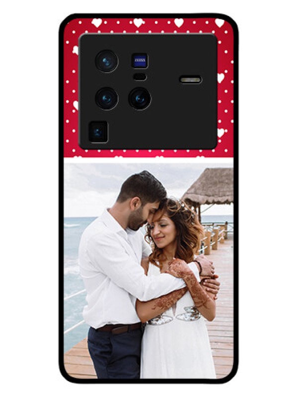 Custom Vivo X80 Pro 5G Photo Printing on Glass Case - Hearts Mobile Case Design