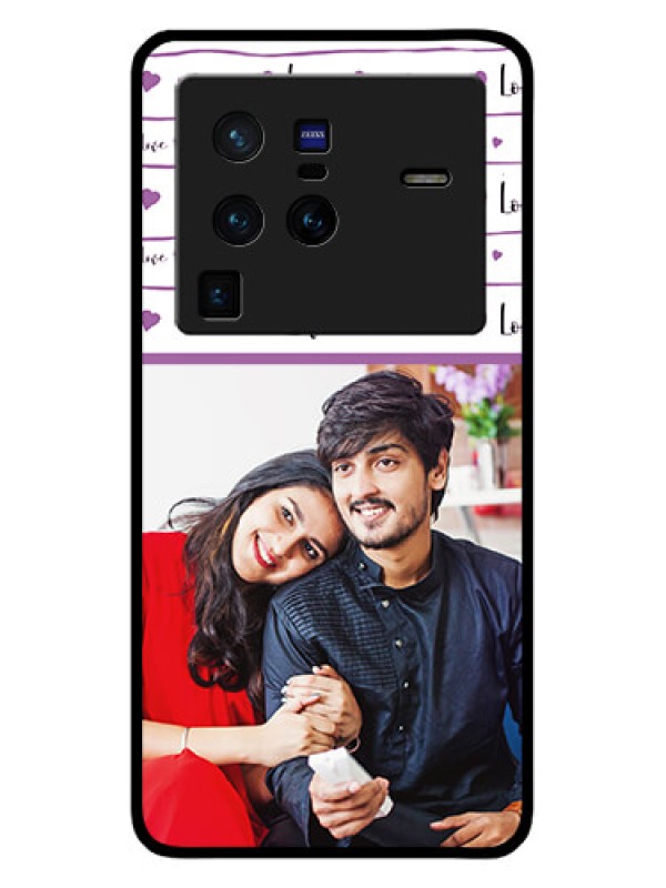 Custom Vivo X80 Pro 5G Custom Glass Mobile Case - Couples Heart Design
