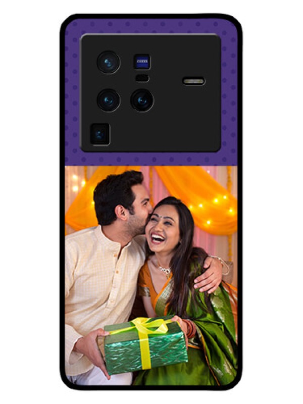 Custom Vivo X80 Pro 5G Personalized Glass Phone Case - Violet Pattern Design
