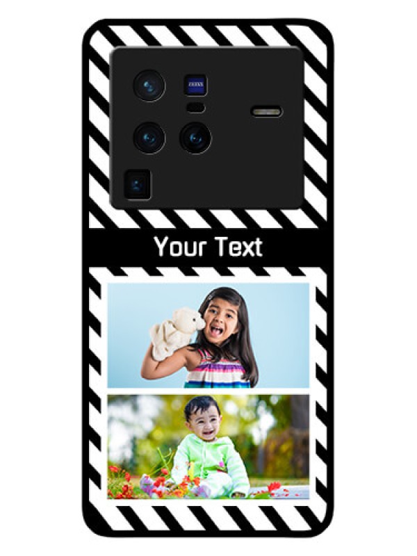 Custom Vivo X80 Pro 5G Photo Printing on Glass Case - Black And White Stripes Design