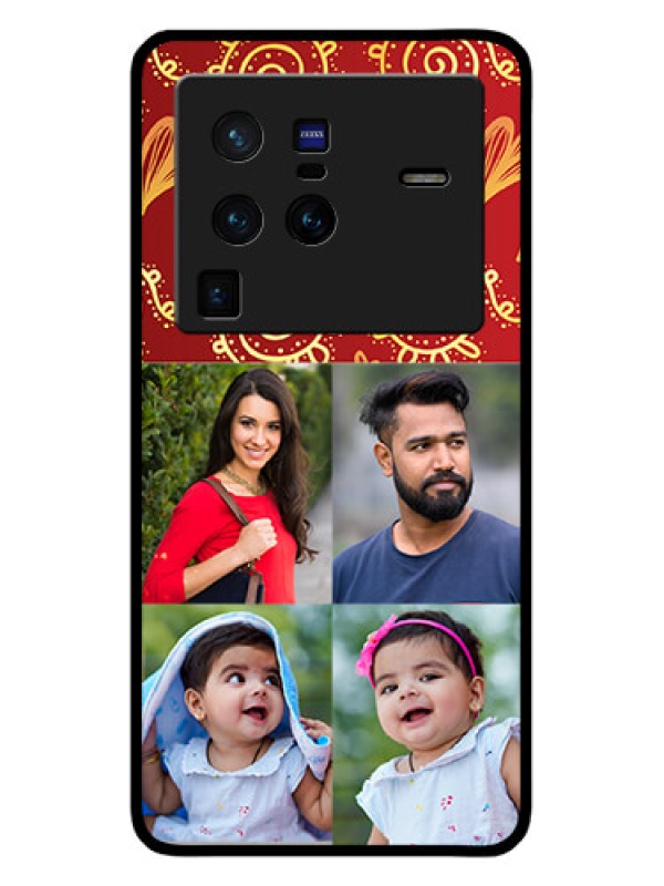 Custom Vivo X80 Pro 5G Photo Printing on Glass Case - 4 Image Traditional Design