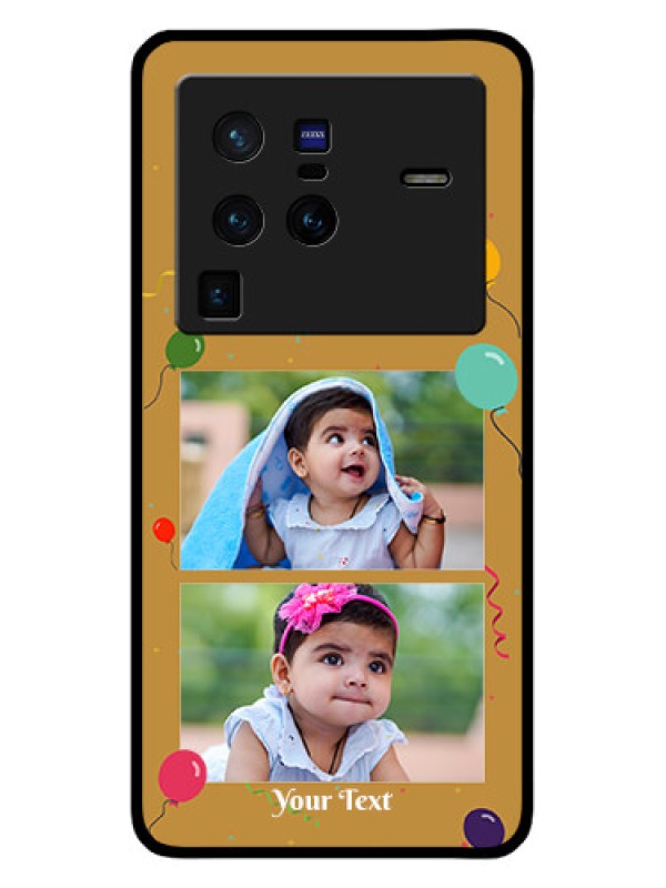 Custom Vivo X80 Pro 5G Personalized Glass Phone Case - Image Holder with Birthday Celebrations Design