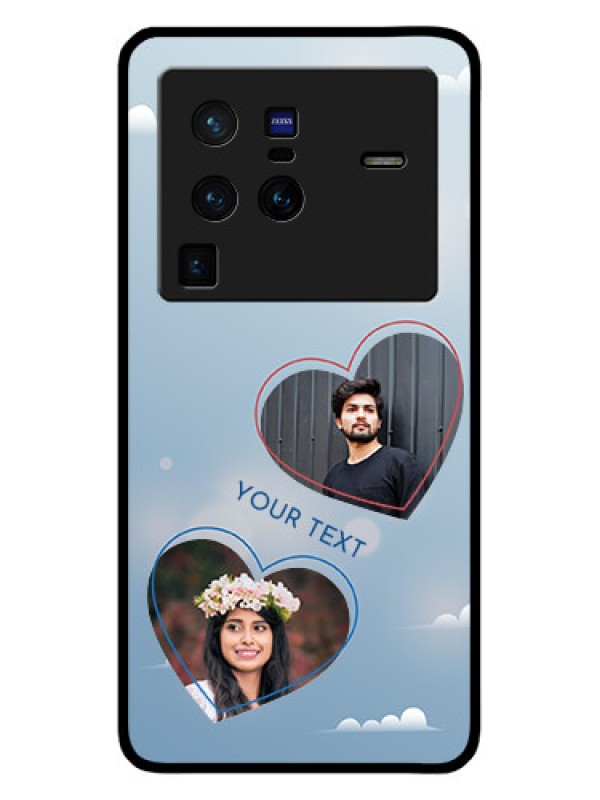 Custom Vivo X80 Pro 5G Custom Glass Mobile Case - Blue Color Couple Design