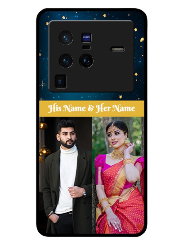 Custom Vivo X80 Pro 5G Custom Glass Phone Case - Galaxy Stars Backdrop Design
