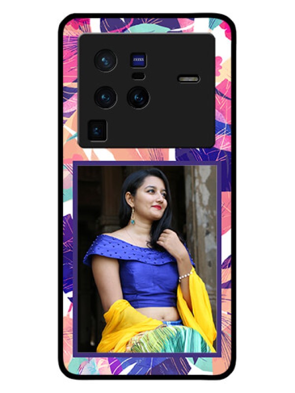 Custom Vivo X80 Pro 5G Custom Glass Mobile Case - Abstract Floral Design