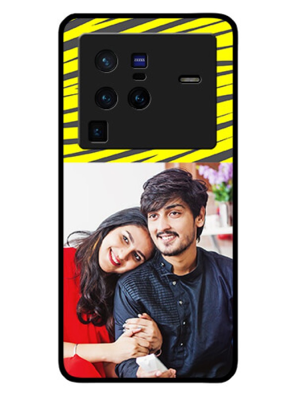 Custom Vivo X80 Pro 5G Photo Printing on Glass Case - Yellow Abstract Design