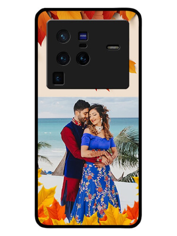 Custom Vivo X80 Pro 5G Photo Printing on Glass Case - Autumn Maple Leaves Design