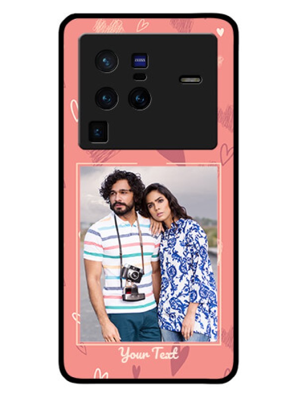 Custom Vivo X80 Pro 5G Custom Glass Phone Case - Love doodle art Design
