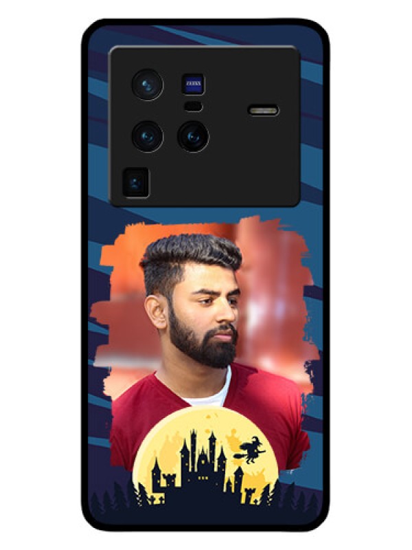 Custom Vivo X80 Pro 5G Photo Printing on Glass Case - Halloween Witch Design
