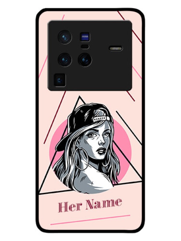 Custom Vivo X80 Pro 5G Personalized Glass Phone Case - Rockstar Girl Design