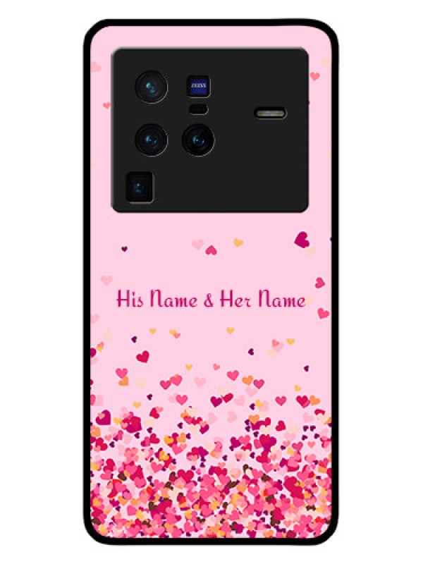 Custom Vivo X80 Pro 5G Photo Printing on Glass Case - Floating Hearts Design