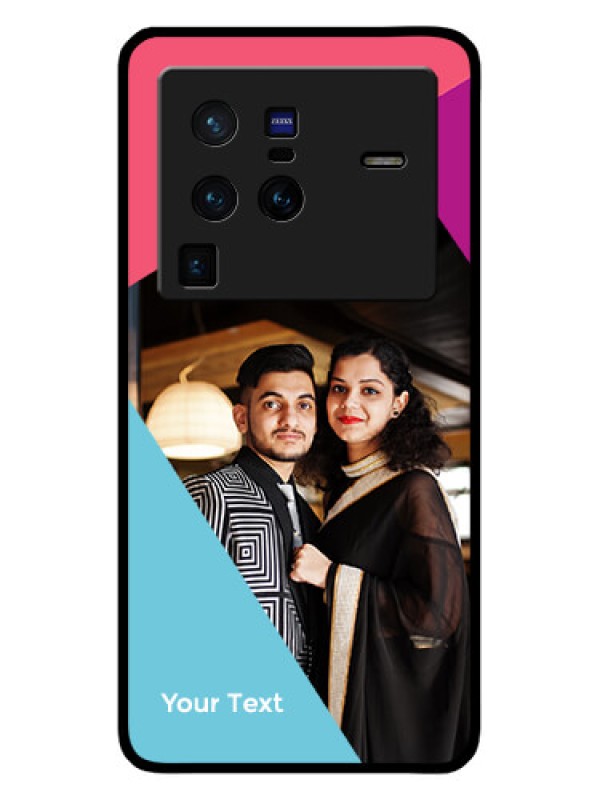 Custom Vivo X80 Pro 5G Custom Glass Mobile Case - Stacked Triple colour Design