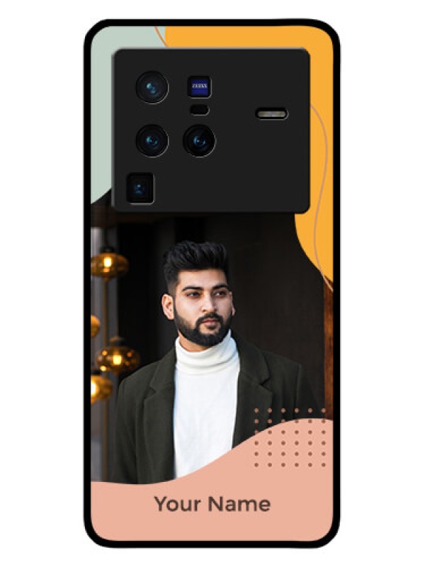 Custom Vivo X80 Pro 5G Personalized Glass Phone Case - Tri-coloured overlay design
