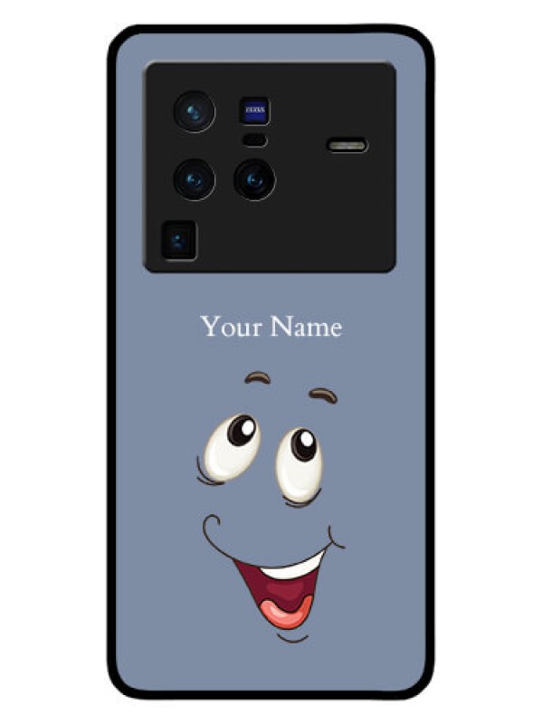Custom Vivo X80 Pro 5G Photo Printing on Glass Case - Laughing Cartoon Face Design
