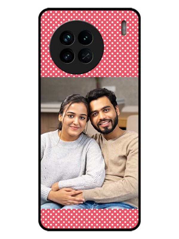 Custom Vivo X90 5G Custom Glass Phone Case - White Dotted Design