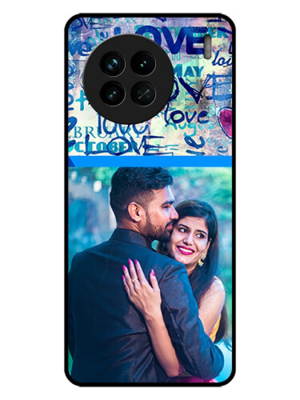 Custom Vivo X90 5G Custom Glass Mobile Case - Colorful Love Design
