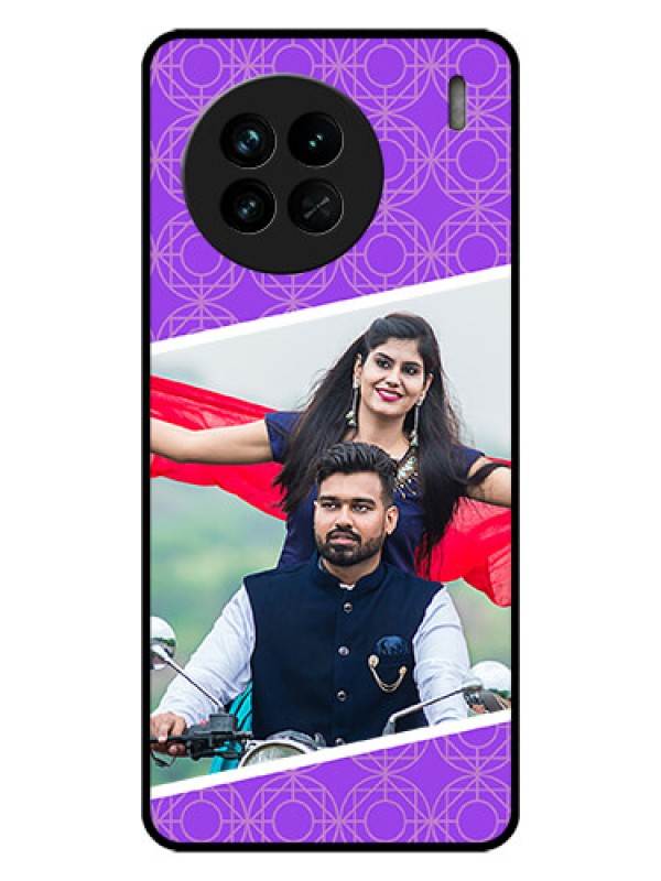 Custom Vivo X90 5G Custom Glass Phone Case - Violet Pattern Design