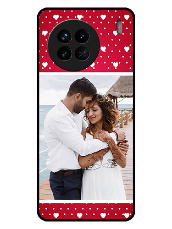 Custom Vivo X90 5G Photo Printing on Glass Case - Hearts Mobile Case Design
